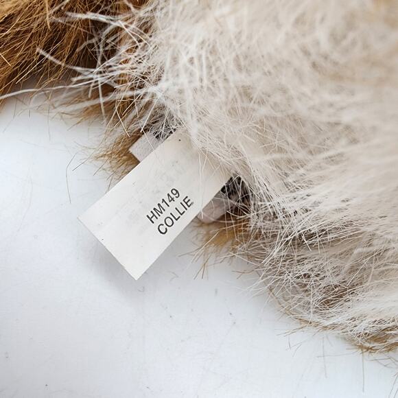 Ganz Webkinz Collie Dog Plush 9" Fluffy Brown Fur Leather Nose HM149 No Code - Picture 7 of 9